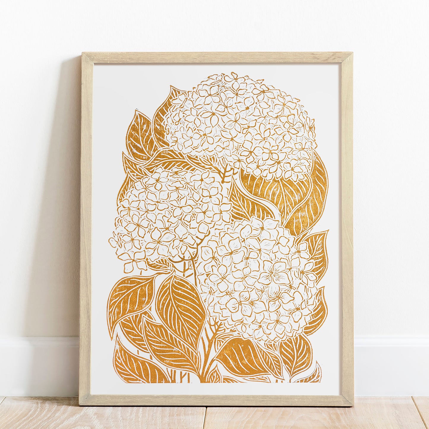 ochre hydrangea flowers Linocut print Wall hanging art decor godparent gift, godmother gift, girlfriend gift, gift for the home, gift for best friend female, foraged wall art, Flower wall art, Floral wall art, Farmhouse wall decor, farm kitchen wall art, farm decor, easter gift, dorm room decor, diy gift, Dining Room Decor, daughter in law gift, cottagecore wall art, Botanical wall art, bookshelf decor, Bedroom wall art, aunt gift, Aesthetic wall art, office wall decor