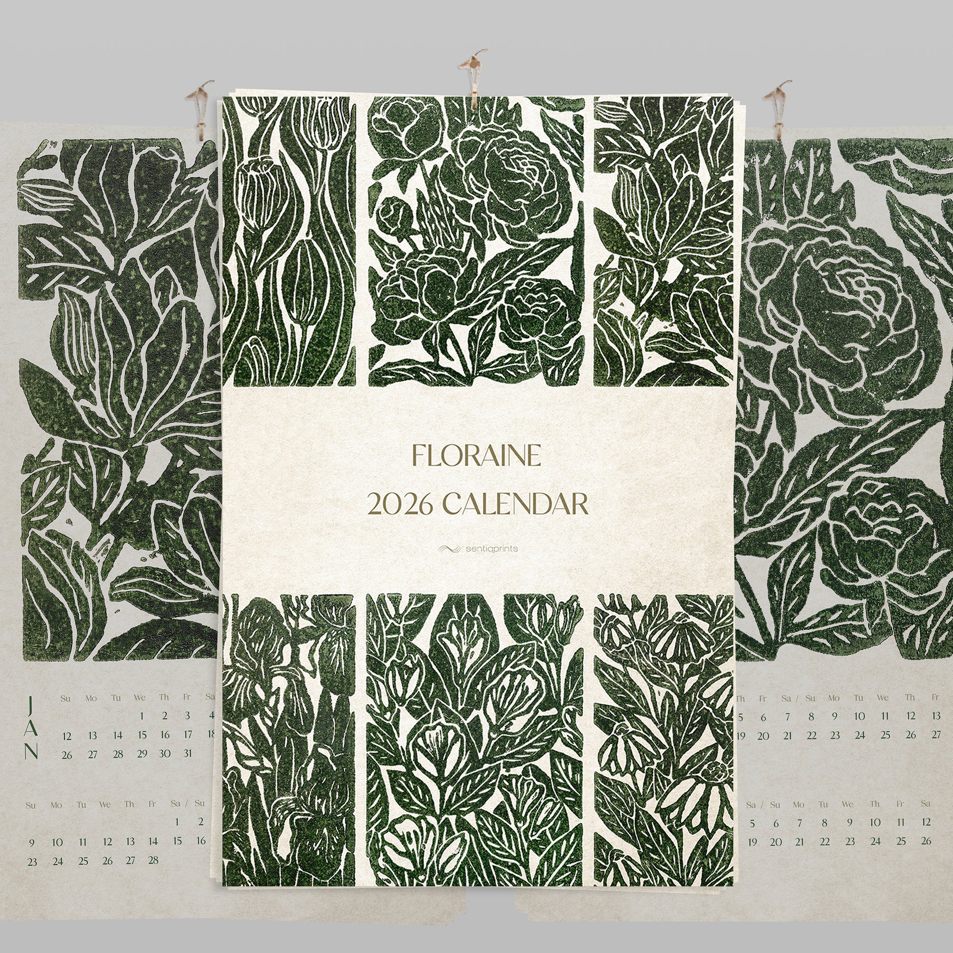 printable calendar vintage style 2026 wall calendar botanical decor floral lino print linocut flowers 11x17in illustrated modern kitchen bedroom home office instant download new year monthly digital plant lover gift Cottagecore large hostess dining room vertical Christmas xmas teacher coworker housewarming new homeowner friend home nature downloadable rustic hanging farmhouse mother grandmother sister self wife women farm hostess girlfriend foraged godmother for her antique decoration new year gift ideas