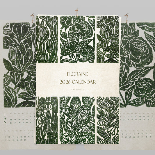 printable calendar vintage style 2026 wall calendar botanical decor floral lino print linocut flowers 11x17in illustrated modern kitchen bedroom home office instant download new year monthly digital plant lover gift Cottagecore large hostess dining room vertical Christmas xmas teacher coworker housewarming new homeowner friend home nature downloadable rustic hanging farmhouse mother grandmother sister self wife women farm hostess girlfriend foraged godmother for her antique decoration new year gift ideas