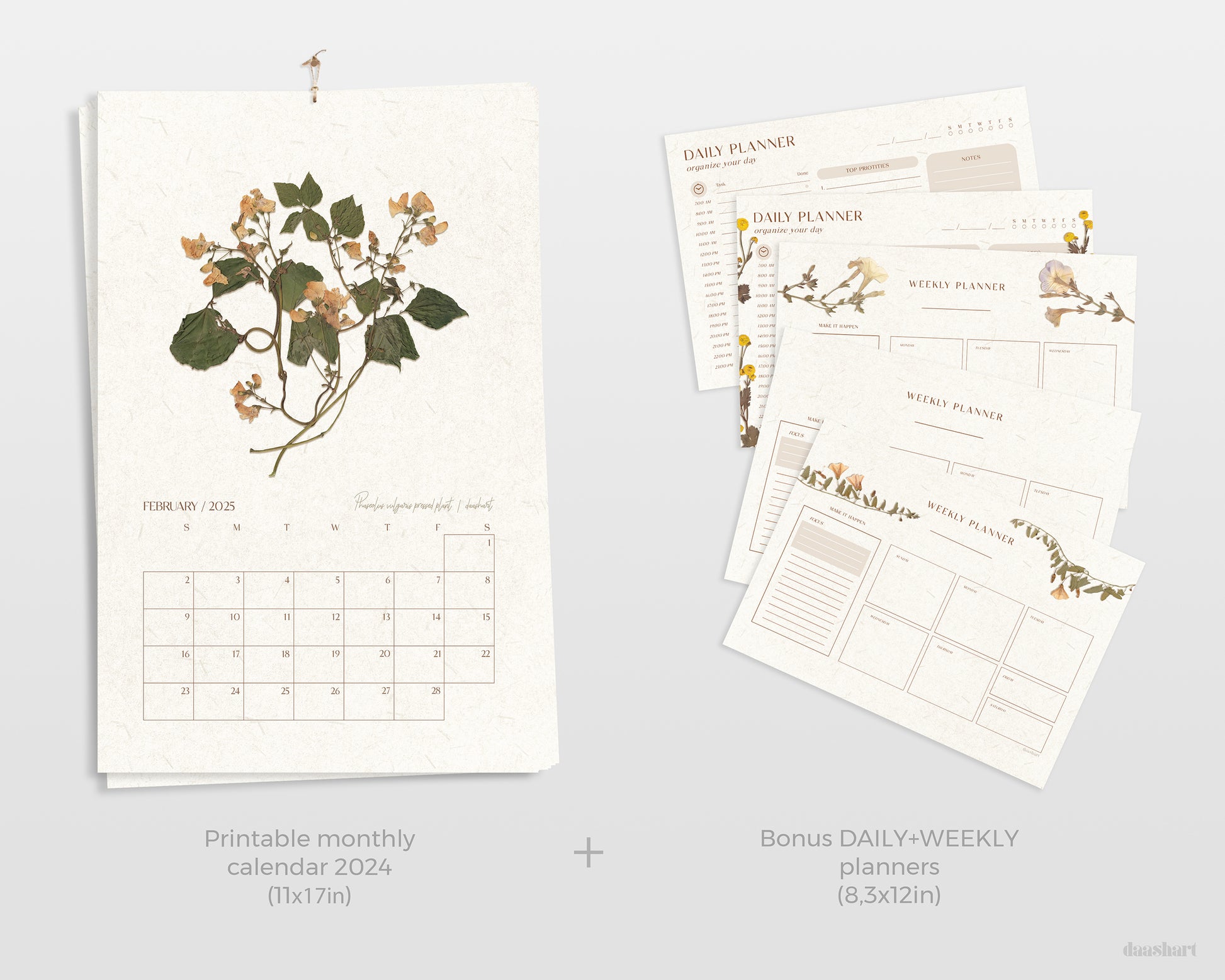 Pressed Flowers
2025 Printable
Illustrated Calendar
Plants Horizontal
17x11in Herbarium
Nature Lover Gift
New Year Gift
INSTANT DOWNLOAD
Farmhouse Gift
Farm kitchen decor
Digital foraged art
Gift hostess fall
christmas present