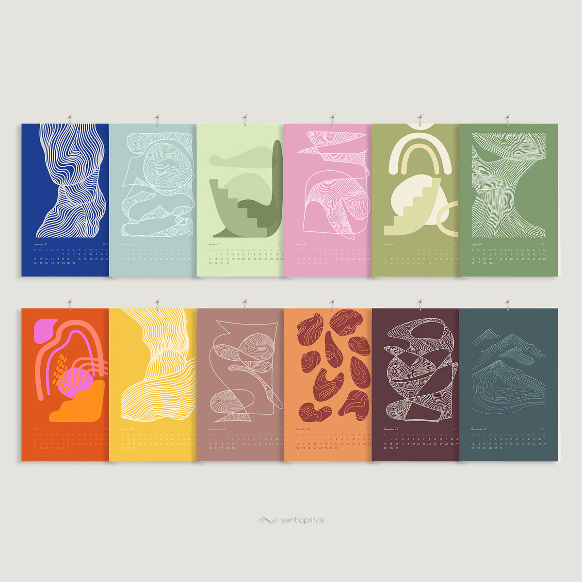 Colorful abstract monthly printable 2027 wall calendar nordic minimalist 11x17in contemporary lines illustrated calendar INSTANT DOWNLOAD new year 2027 gift digital product 2027 trendy color minimalist modern decor rainbow vertical illustration 
self gift, house warming gift, housewarming gift, thank you gift, Thoughtful Autumn Gift, heirloom gift, long distance gift, gift for husband, thinking of you gift, new job gift, girlfriend gift, gift for boyfriend, gift for her friend, anniversary gift, teacher