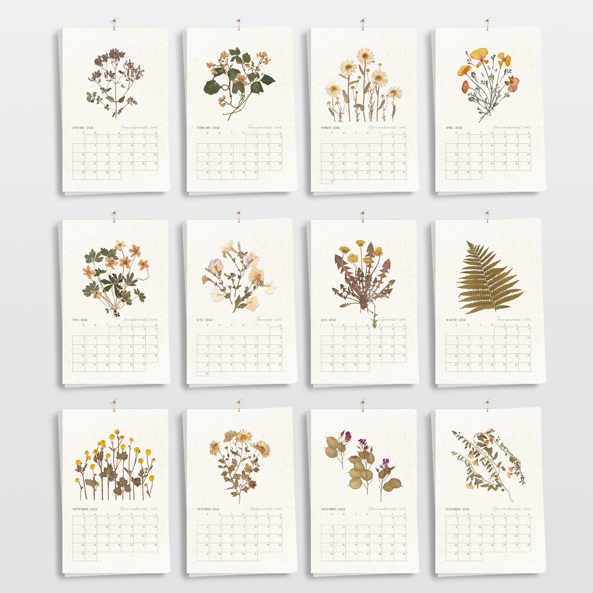 Earth tones nature printable calendar monthly calendar digital planner pressed flower plant lover gift home office decor instant download vintage herbarium cottagecore wall art 2027 large calendar christmas hostess new year 2027 gift farmhouse wall decor botanical fireplace living room 