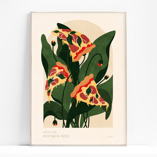 Botanical vintage pizza digital poster fast food printable wall art, digital poster, nature, rustic, floral, flower, plant, leaf, leaves, digital download, digital product, downloadable art, wall hanging, unique wall art, contemporary art, large wall art, moody wall art, trendy wall art, aesthetic wall art, bedroom wall decor, modern kitchen art, dining room decor, botanical, cottagecore, rustic, farmhouse, farm bathroom prints