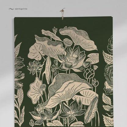 Dark green printable botanical flowers monthly 11x17in linocut prints illustrated calendar living room wall art home office decor new year hostess gift grandmother gift INSTANT DOWNLOAD 2027 wall calendar floral lino nature lover bedroom self vintage christmas xmas digital product modern kitchen plant Cottagecore large hostess vertical coworker housewarming new homeowner friend downloadable rustic hanging farmhouse mother grandmother sister wife women farm girlfriend foraged godmother for her