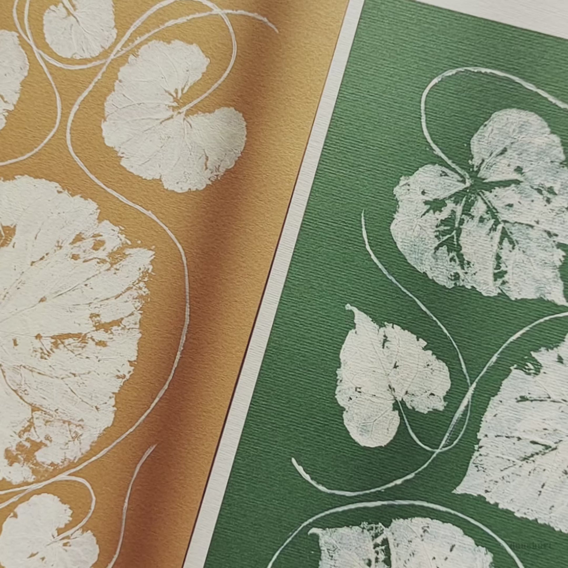 Mini Gallery wall set of 2 Green ochre beige textured leaves Monotype print wall art decor wall hanging, unique wall art, trendy, thank you gift, boss, teacher appreciation gift, Summer, Christmas, Spring wall art, sister in law gift,&nbsp; self gift, rustic wall art, retirement, One of a Kind Holiday Gift,&nbsp;Relief print, realtor closing gift, Printmaking art, plant lover gift, original illustration, Thank You Gift, original artwork, one of a kind