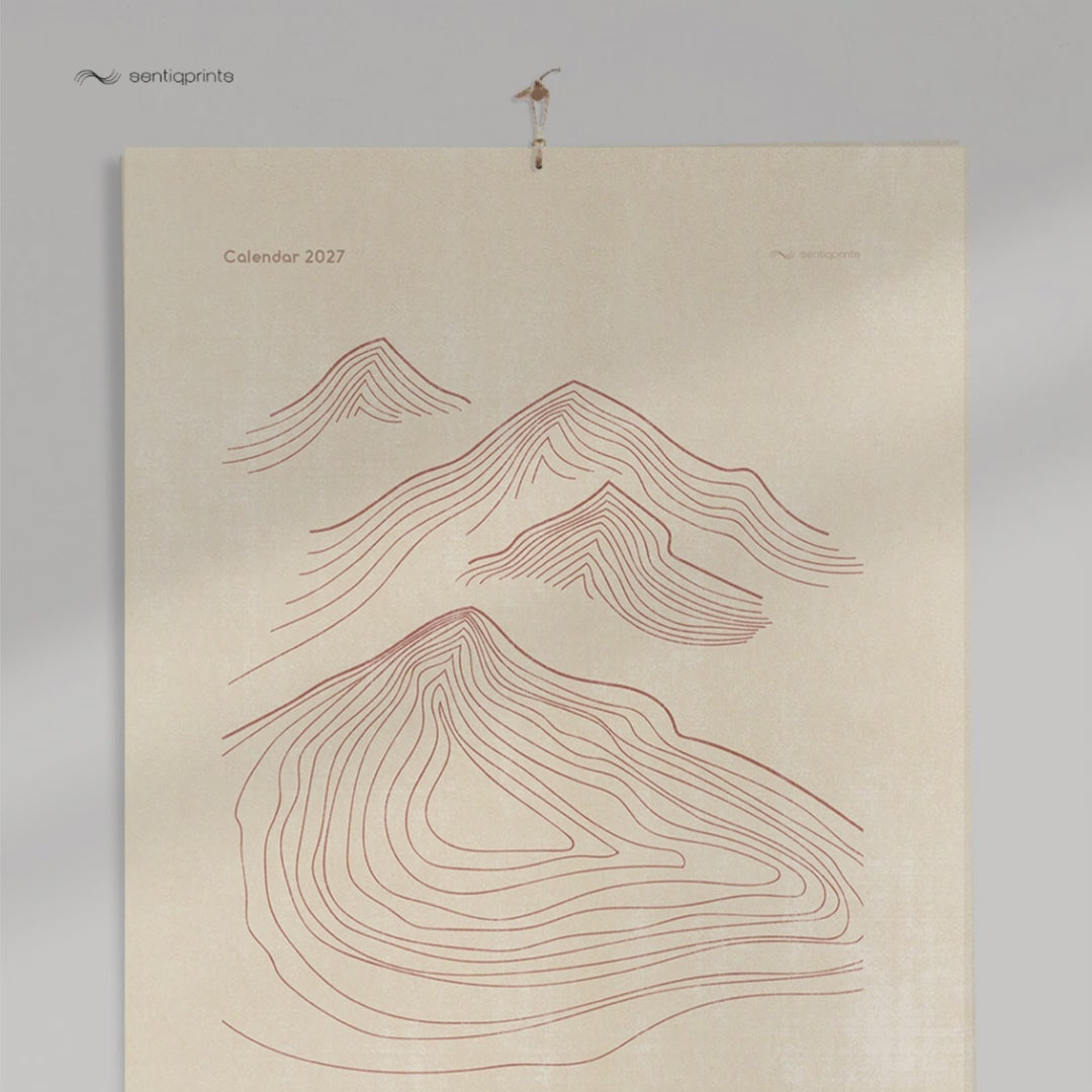 boho 2027 wall printable calendar abstract neutral terracotta color landscape lines neutral 11x17in mountains sun moon plant illustrated calendar INSTANT DOWNLOAD new year 2027 gift minimalist modern kitchen bedroom digital product contemporary beige vertical illustration dining room teacher coworker housewarming new homeowner friend home office nature lover large downloadable aesthetic hanging mother grandmother sister self wife women hostess girlfriend artistic christmas for her mom mother