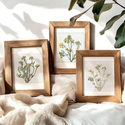 gallery wall set
mini set artworks
3 piece wall art
botanical wall art
dried flowers
wildflower wall art
plant lover gift
flexible plexiglass
herbarium decor
handmade home decor
original artwork
pressed flower art
farm bedroom decor
Cottagecore farmhouse decoration
Foraged wall art