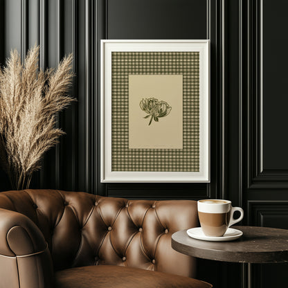 sage green color peony flower large linocut prints floral lino printable wall art digital poster retro cottagecore vintage botanical gingham checkered decor monoprints chateaucore  bedroom grand millennial modern kitchen monochrome mom gift rustic living room antique illustration plant lover dining room hostess thank you table earth tones downloadable nature bedroom instant download home office housewarming farmhouse mother grandmother sister self wife women girlfriend Entryway reading nook