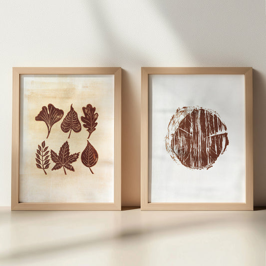 gallery wall set of 2 linocut print woodblock leaves wood slice original artwork cottagecore autumn wall art bedroom decor one of a kind farmhouse gift linogravure printmaking
Lino print, linoldruck, flower, wall hanging, unique wall art, trendy, thank you gift, boss, hand carved, teacher appreciation gift, Autumn wall art, sister in law gift,&nbsp; self gift, rustic wall art, retirement, Thankful Wall Decor, Relief print, Handmade Seasonal Decor, realtor closing gift, Printmaking art, plant lover gift