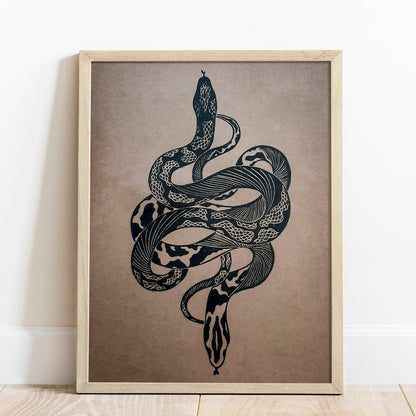 black craft brown antique tattoo snakes linocut print original artwork living room wall art bedroom wall decor boho wall art lino relief printmaking home office decor self gift
linogravure one of a kind handprint hand carved modern unique midimalism classical style unique gift ideas cottagecore cottage core retro eclectic bohemian aesthetic farmhouse modern kitchen dining room living room coquette dorm laundry above bed decor entryway decordried new home gift housewarming hostess heirloom