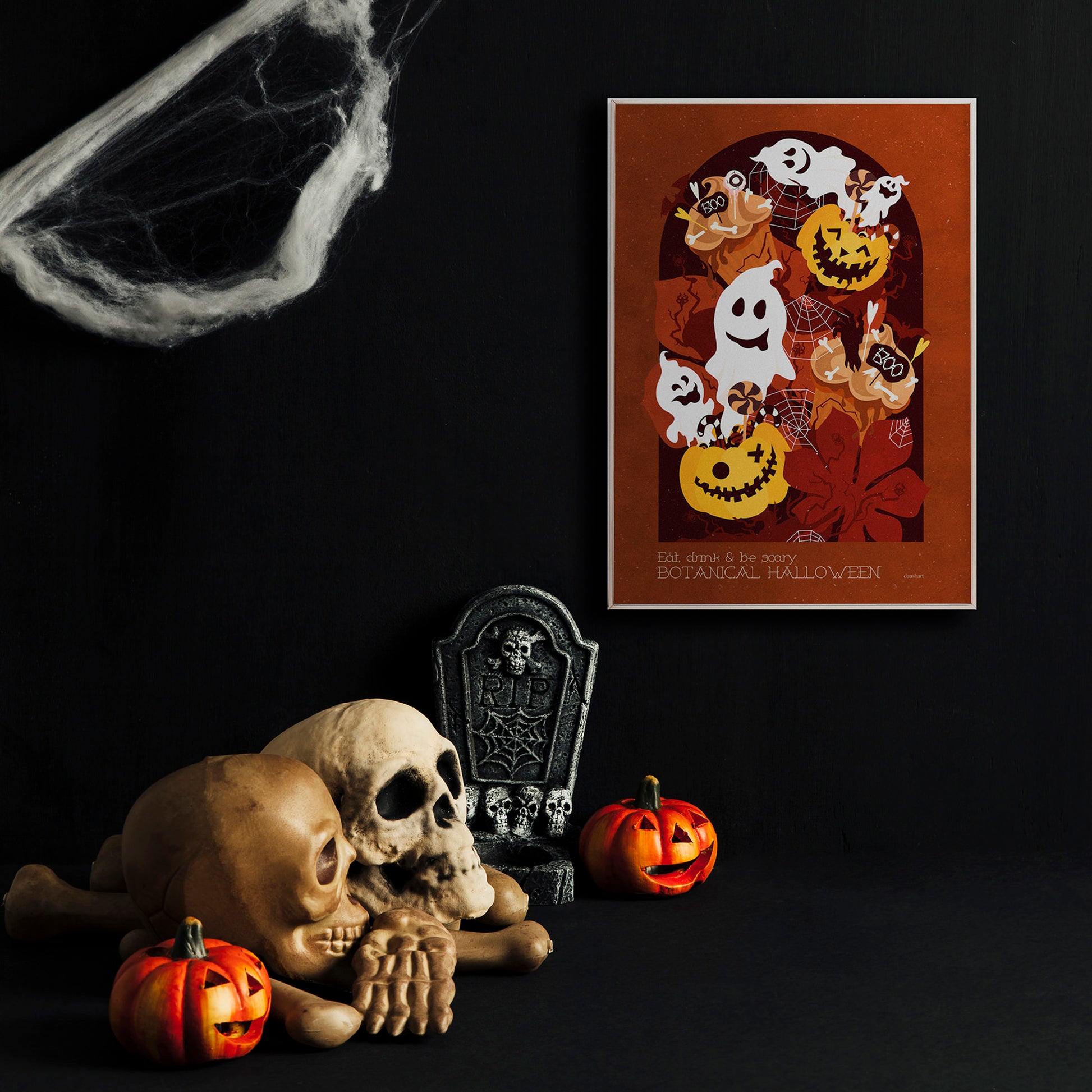 Mystical Halloween Pumpkin Ghost Muffins Dessert Printable Wall Art Dining Entryway Prints Autumn Dark Academia fall Decor Digital Poster botanical poster, cottagecore, rustic, farmhouse, farm bathroom prints, living room wall art, dorm room decor, laundry room decor, mens room decor, home office decor, kids children nursery