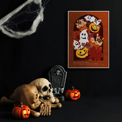 Mystical Halloween Pumpkin Ghost Muffins Dessert Printable Wall Art Dining Entryway Prints Autumn Dark Academia fall Decor Digital Poster botanical poster, cottagecore, rustic, farmhouse, farm bathroom prints, living room wall art, dorm room decor, laundry room decor, mens room decor, home office decor, kids children nursery