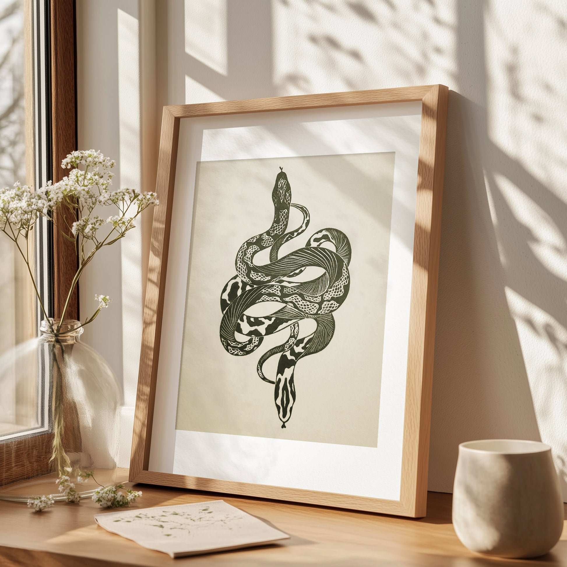 sage green color tattoo snakes large linocut print rustic linogravure original artwork living room hallway wall reading nook wilderkind forestcore self gift man cave decor english cottage art
eclectic, minimalist Nature original art,&nbsp;mindfulness nature lover gift, reading nook decor, mothers day gift ideas, mothers day gift from daughter, mothers day gift, mother in law gift, mom birthday gift, Modern kitchen art, long distance gift, laundry room minimalist, Living room wall art, Linoleum print