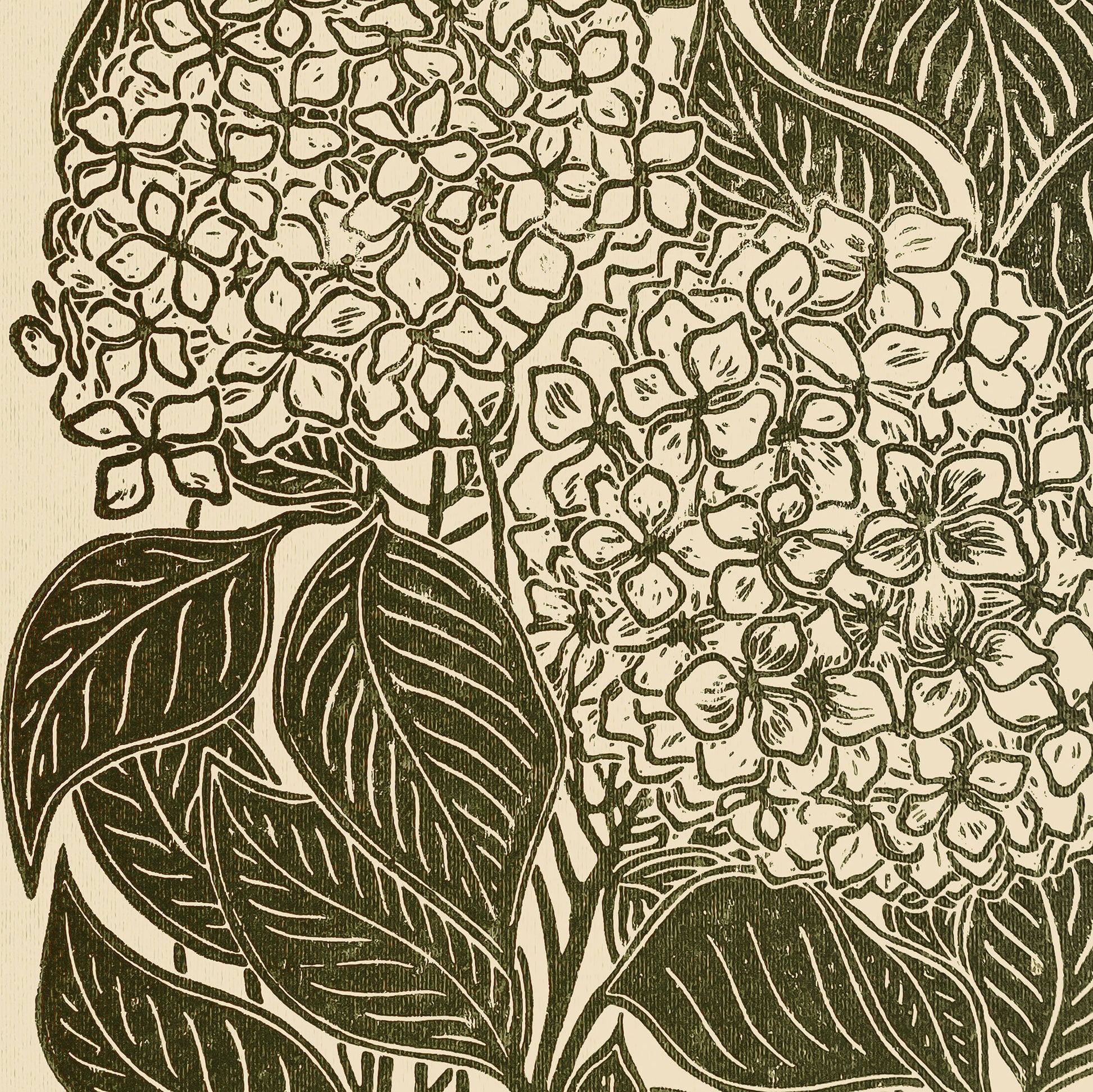Retro Cottagecore Hydrangea Flowers Linocut Print Sage Green Floral Original Artwork Hallway Kitchen Wall Art Decor Autumn Grandmother Gift 
 niece gift from aunt, new mom gift, new job gift, engraving, etching, hand printed, foyer wall art, traditional printmaking art, New home gift, new grandma gift, staircase, above bed wall art, housewarming gift, artist studio wall decor, master bedroom decor, large farmhouse art, above dining table wall art, modern aesthetic, new apartment gift, nature print