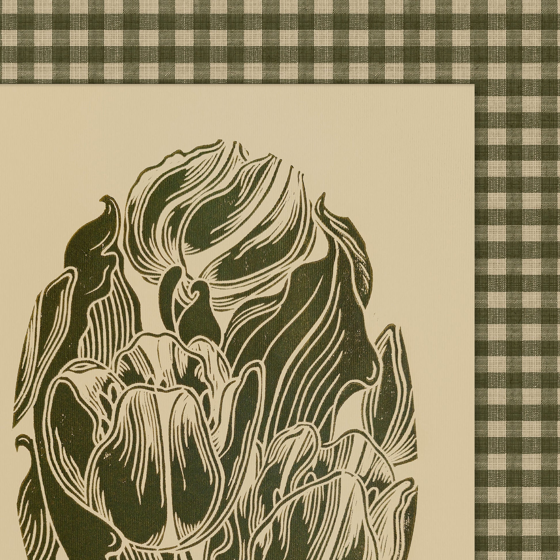 Retro Cottagecore Sage Green Gingham Tulips Flowers Linocut Prints Floral Printable Master Bedroom Wall Art Checkered Decor Digital Poster
 Modern kitchen art, long distance gift, living room wall art, Living room wall art, wall hanging, laundry room decor, kitchen wall art, woodland illustration, Christmas gift ideas, monoprints, Housewarming gift, Thanksgiving, Monochrome earth tone palette, hostess gift, downloadable, neutral earth tones, hallway wall decor, wellness home gift unique, heirloom 