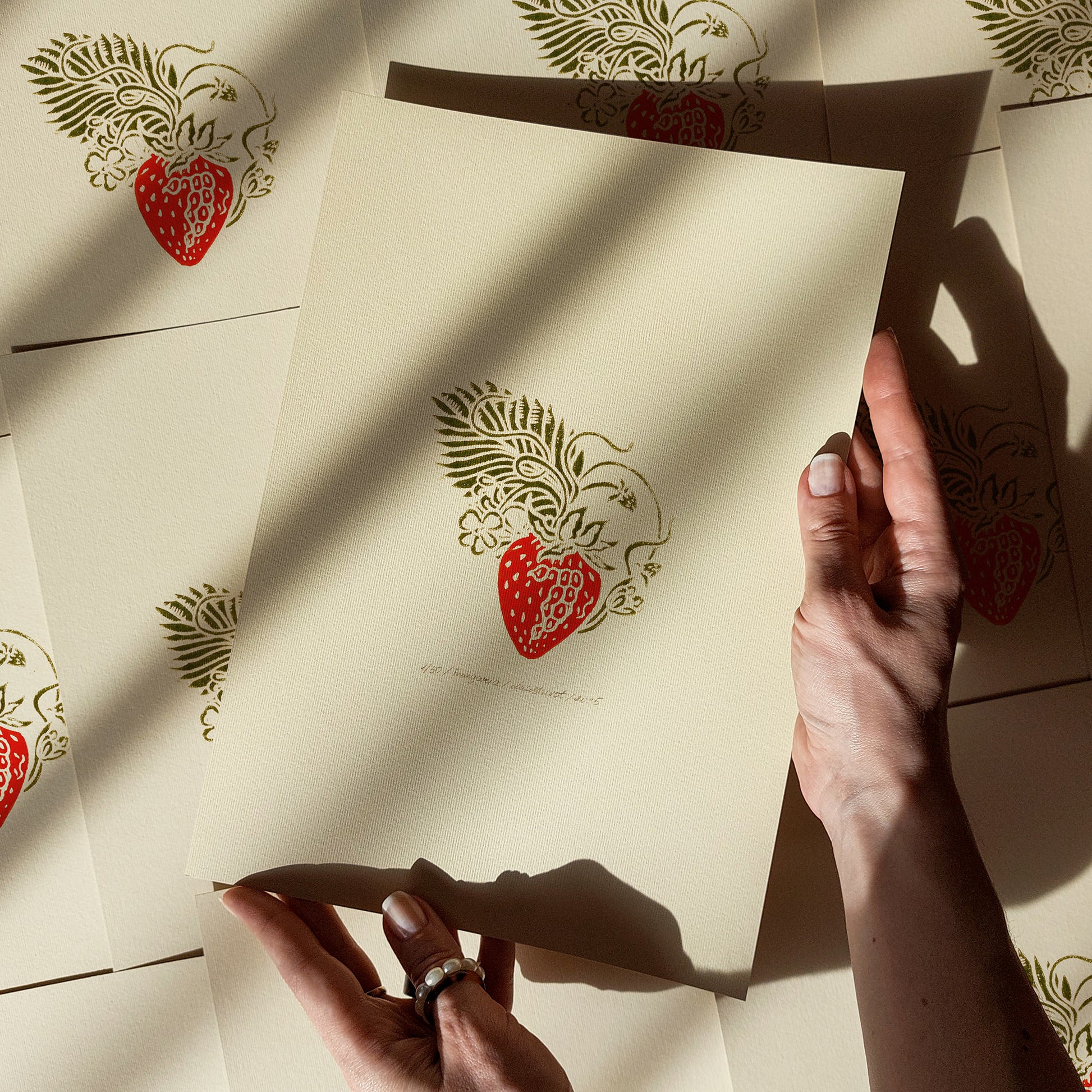 vintage fruits strawberry linocut print modern kitchen art botanical wall 
original artwork cottagecore lino print dining room decor farmhouse gift linogravure berries home office wall hanging mini A5 A4 rustic  block relief printmaking hand carved handprint unique gift ideas floral plant cottage core dopamine retro eclectic aesthetic chic moody princess girly sage green farm chateaucore spring bedroom living coquette room dorm laundry above bed shelf entryway decordried new housewarming