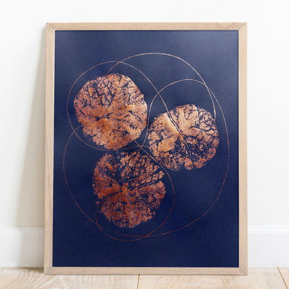plant monotype print modern kitchen art bronze circle  dark blue  original artwork relief texture cottagecore wall art large living room home office decor one of a kind xmas gift botanical christmas
self gift autumn Thanksgiving minimalist 
bedroom housewarming printmaking hostess grandmother wife daughter big sister sister girlfriend new home lover nature farmhouse foraged farm chateaucore modern kitchen laundry entryway decordried decorated dining room classical unique Minimal Holiday