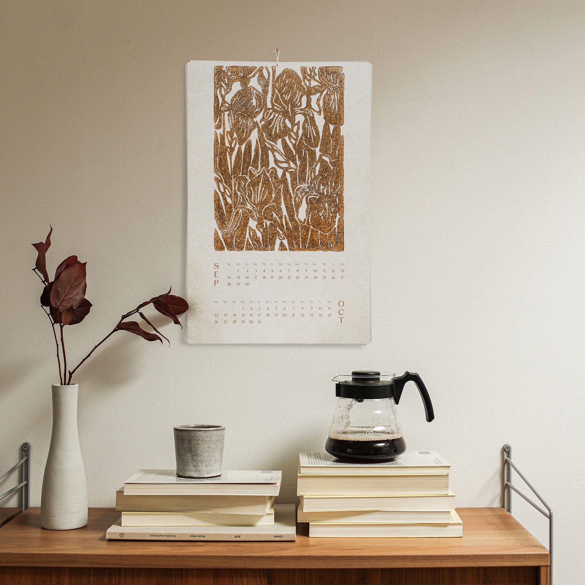 printable 2026 wall calendar ochre flowers vintage style 11x17in linocut prints floral lino illustrated calendar home office decor christmas gift ideas instant download xmas botanical digital product 
aunt gift, godmother gift, godparent gift, godfather gift, mother in law gift, daughter in law gift, Thanksgiving Gift, sister in law gift, niece gift from aunt, new grandma gift, mothers day gift from daughter, mothers day gift ideas, gift for best friend female, college graduation gift, gift for best friend 