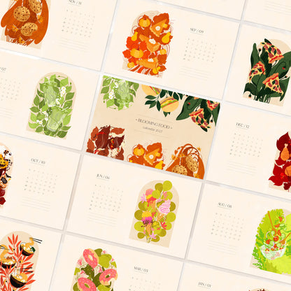 printable calendar 2027 foodie monthly calendar personalized art floral fast food drink illustration illustrated calendar 17x11in botanical wall modern kitchen dining room decor digital download breakfast nook rainbow instant download Christmas xmas gift coworker housewarming new homeowner office friend home office nature lover large downloadable vintage rustic bedroom aesthetic hanging  farmhouse mother grandmother sister self wife women farm cottagecore hostess girlfriend staircase pantry