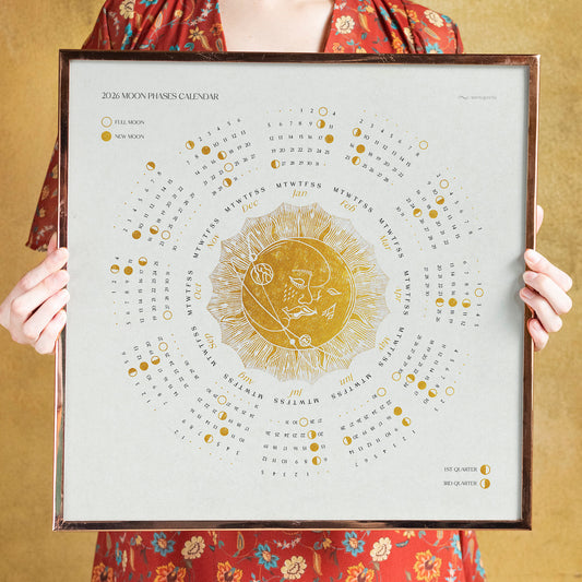 2026 European Printable lunar yearly calendar poster Gold kiss of the moon and sun + Desktop Ipad wallpaper New Year Christmas gift illustrated calendar, wall calendar 2026, holiday calendar 2026, instant download, digital product, downloadable art, wall hanging, unique wall art, Xmas Gift for Nature Lover, minimalist wall art, large wall art, moody wall art, trendy wall art,&nbsp;aesthetic wall art, Christmas, bedroom wall decor, modern kitchen art