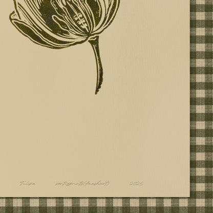 Retro Printable Sage Green Gingham Tulip Flower Linocut Prints Cottagecore Chateaucore Checkered Wall Art Powder Room Decor Digital Poster 
 neutral earth tones, hallway wall decor, wellness home gift unique, heirloom gift, wellness home decor, bathroom prints, vintage poster, earthy green tones, grandmother gift, new beginnings gift, slow life, grandma gift, farm reading nook, going away gift for coworker, chateaucore, godparent gift, godmother gift, neutral art, Whimsical