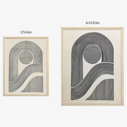 Black and white abstract lines art boho arch neo deco original artwork line drawing mid century modern office minimalist living room wall art man cave decor gift for him one of a kind nordic scandinavian marker hand drawn home office