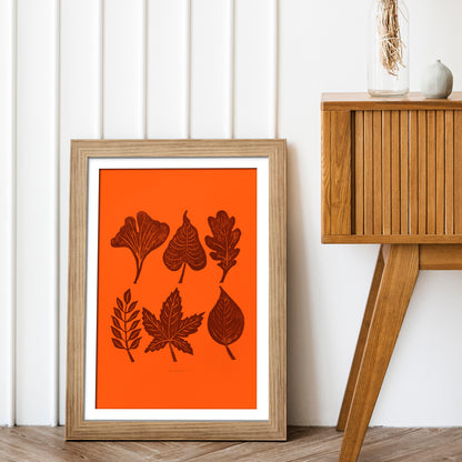 Autumn Orange brown minimalist rustic foraged nature leaves plant printable wall art large linocut prints warm earth tones living room treat yourself digital poster forestcore decor botanical lino linogravure instant download 
teacher appreciation back to school, hostess gift, home gift unique, heirloom gift, Minimalist Xmas Print, heilroom wall decor, handmade gift for women, Gift to Say Thanks, handmade gift for the home, grandmother gift, thoughtful teacher gift, grandma gift, going away gift 