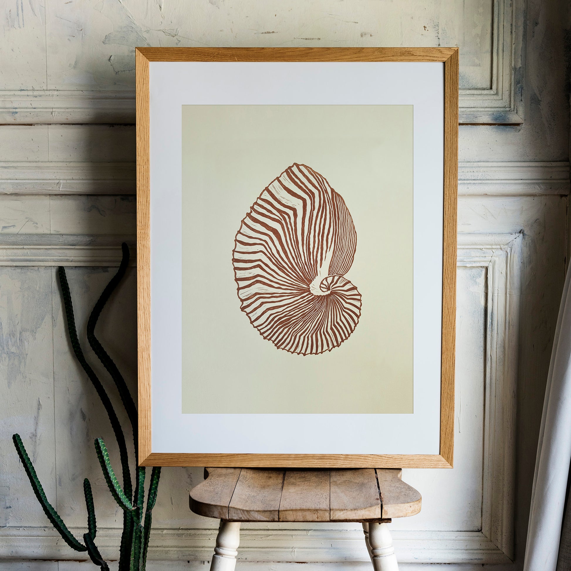 hampton decor abstract brown sea shell linocut print summer wall art original artwork classical relief lino maritime living linogravure 
hand carved, wall hanging, unique Vintage art, unique wall art, trendy wall art, thank you gift boss, teacher appreciation gift, master bedroom, Summer wall art, large wall art, sister in law gift, shelf decor, self gift, rustic artwork, Retro scandinavian artwork, handprint, retirement gift, Relief print, realtor closing gift, Printmaking art, original illustration