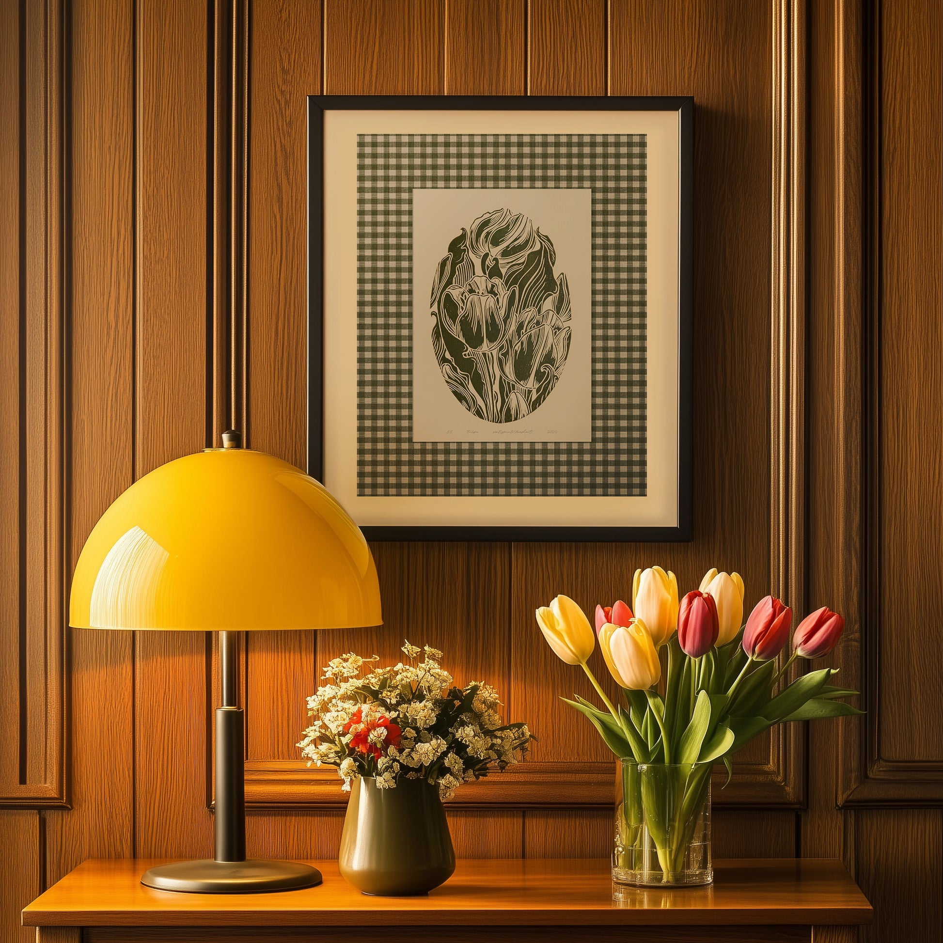 Retro Cottagecore Sage Green Gingham Tulips Flowers Linocut Prints Floral Printable Master Bedroom Wall Art Checkered Decor Digital Poster
Hallway entryway staircase 
 botanical, wild herbs, Forestcore, new job gift, grand millennial art, Grand Millennial Art, digital poster, biologist’s gift, therapist office art, New home gift, new grandma gift, new apartment housewarming gift, new apartment gift, nature wall art, nature lover gift, mothers day gift ideas, mothers day gift from daughter