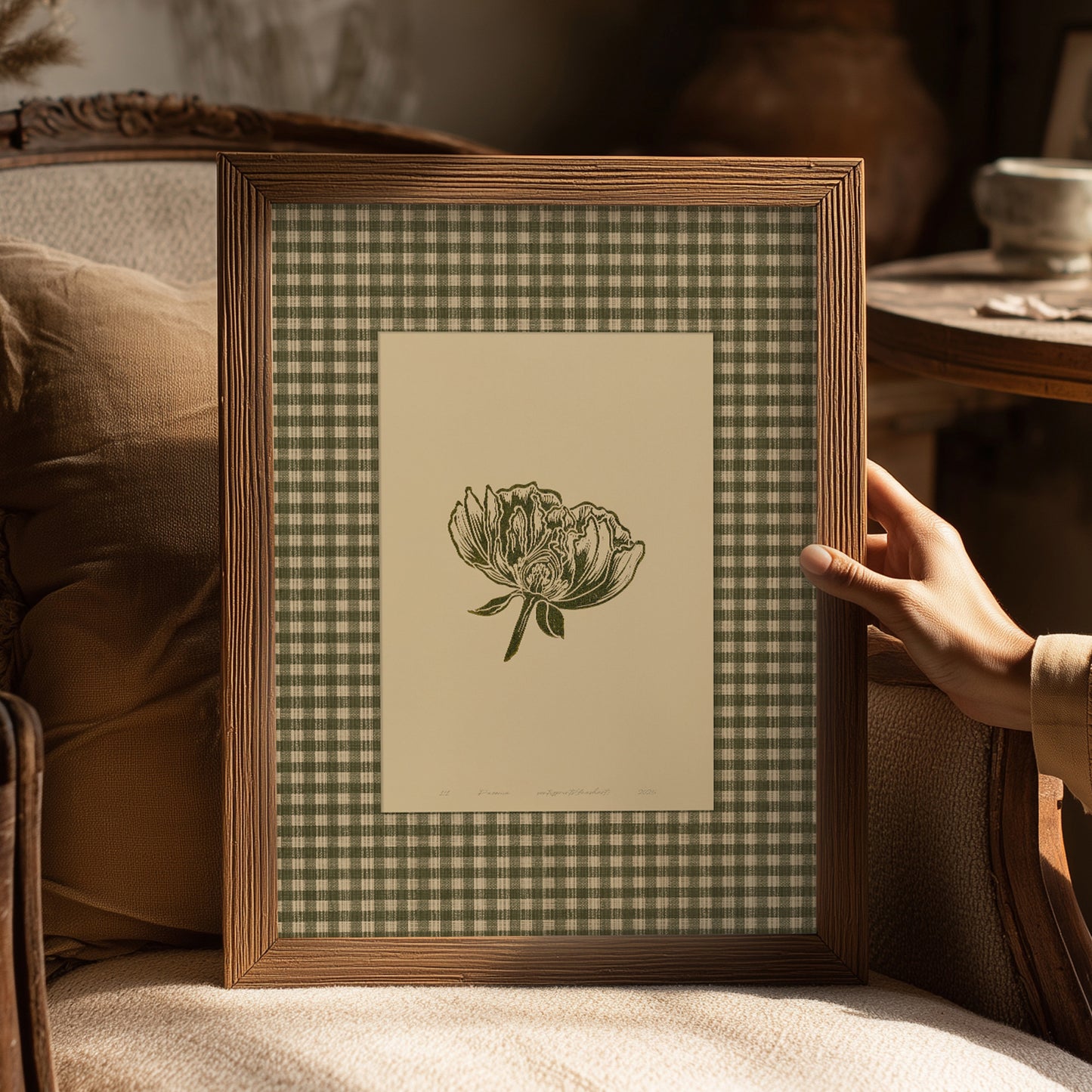 Printable Sage Green Gingham Peony Flower Linocut Prints Retro Cottagecore Chateaucore Checkered Wall Art Reading Nook Decor Digital Poster
wellness home decor, bathroom prints, vintage poster, earthy green tones, grandmother gift, new beginnings gift, slow life, grandma gift, farm reading nook, going away gift for coworker, chateaucore, godparent gift, godmother gift, neutral art, Whimsical, printable wall art, girlfriend gift, gift for the home, coquette room decor, gift for best friend female, foraged 