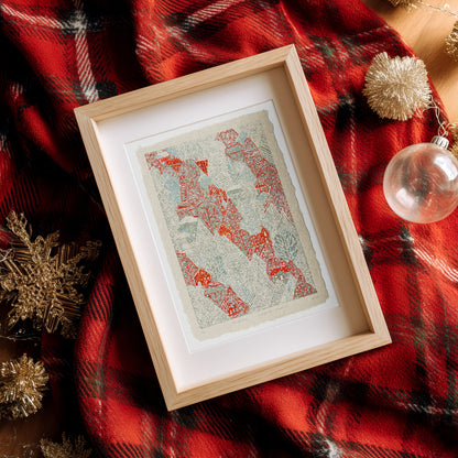 retro winter gray forest snow red house village printable wall art large linocut prints christmas festive toddler reading nook digital poster funny lino fine art linogravure staircase guest room decor downloadable kids master bedroom rustic christmas instant download lovers present farm dining room holiday season foraged self gift affordable nature thank you mom aesthetic home office housewarming moody dorm laundry mom mother grandmother sister wife women hostess girlfriend xmas kitchen entryway