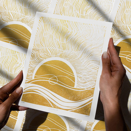 Gold Boho Sun 8x10 Sunset Desert Landscape Linocut Print Original Artwork Living Bedroom Reading Nook Wall Art Decor New Home Newlywed Gift
wall hanging, hand carved, Vintage art, unique, trendy, downloadable art, self gift, creative workspace, rustic, Retro, retirement gift, home office contemporary, scandinavian, digital download, realtor closing gift, artwork, handprint, plant lover gift, neutral earth tones, illustration, office wall decor, bedroom, niece gift from aunt, line dancer prints, Summer wall 