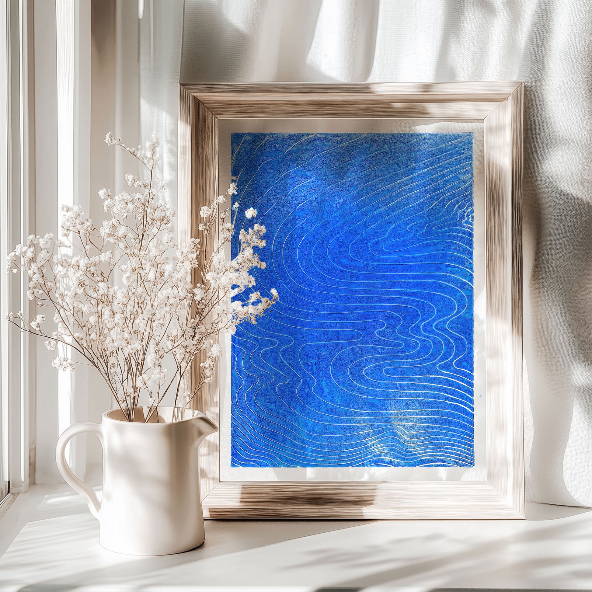 blue water relief flexible plexiglass linocut print original artwork japanese wall art nautical decor mid century modern bathroom lino printmaking abstract 
Christmas gift, gogmother gift, gift for husband, nature art, eclectic, minimalist nature lover gift, mothers day gift ideas, mothers day gift from daughter, dorm room decor, diy gift, Dining Room Decor, mothers day gift, Linoleum print, Linogravure, Linocut print, Lino print, dopamine, laundry room decor, breakfast nook, study room wall art, entryway